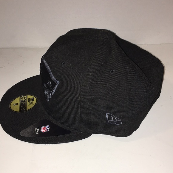 NEW ERA FITTED NEW ENGLAND PATRIOTS CAP 59FIFTY SIZE 8 BLACK ON BLACK NWT. - Picture 4 of 9